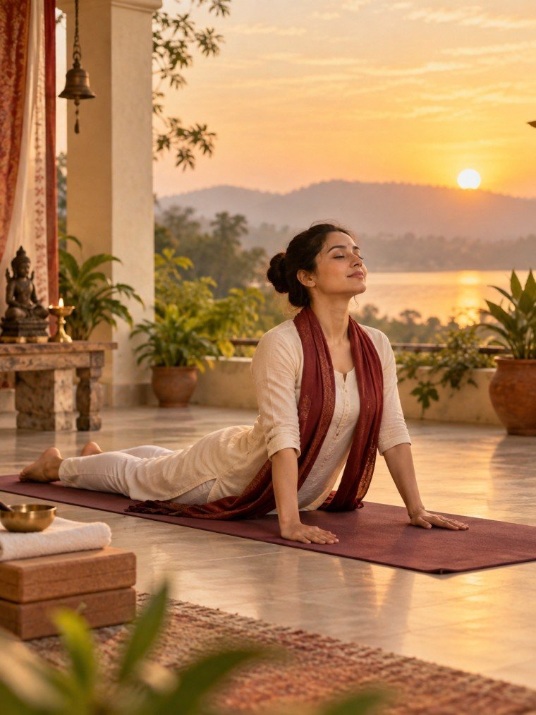 Early Morning Yoga Program 6 AM with guided sunrise yoga practice at Jivanyog